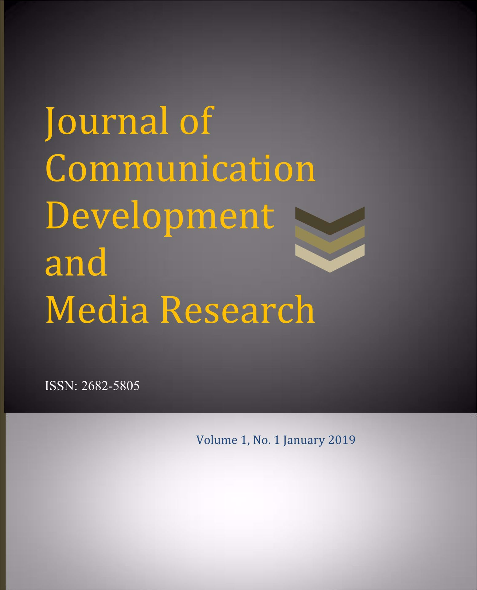 Journal of Communication Development and Media Research  Volume 1 No, 1 January 2019 cover